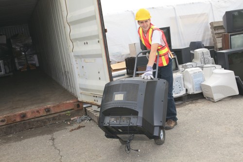 Professional waste clearance team at a construction site